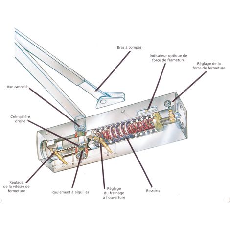 Geze – Ferme-porte TS 2000 NV réglable – Force de fermeture norme 1154 – Pour portes jusqu'à 1100 mm – Installation rapide sur ouvrant ou dormant (1/3)