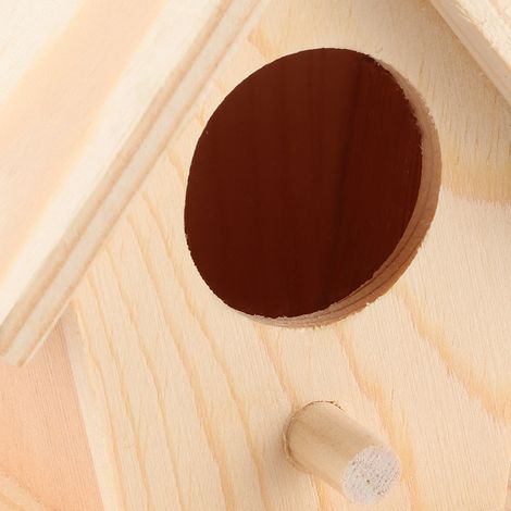 Maisonnette pour Oiseaux en Bois Platane - Kit de 4 Abris Naturels à Suspendre pour Jardin et Balcon - Habitat Décoratif pour Refuge et Repos des Oiseaux (1/5)