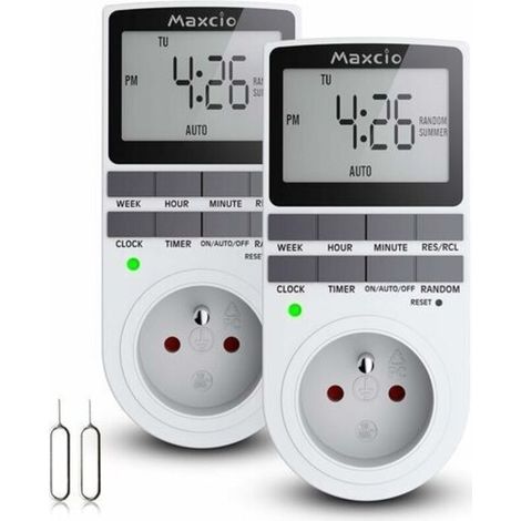 16A/3680W digital programmable socket – 24/7 digital timer – LCD screen – Anti-theft random mode – Energy saving (2 Packs) (1/5)