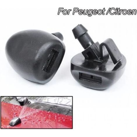 2PCS Jet Gicleur d' avant essuie-glace Buse de lave-glace pulvérisateur pour Peugeot 407 206 206 Citroën C2 C5 MK1 OE6438J2 (1/4)