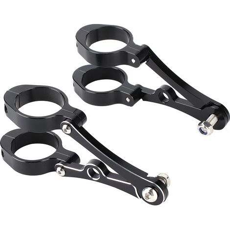 1,5 & 1,6 Zoll Motorrad-Scheinwerferhalterung Gabelrohr Scheinwerfer Blinkerklemme Passend für Yamaha (Schwarz) (1/5)
