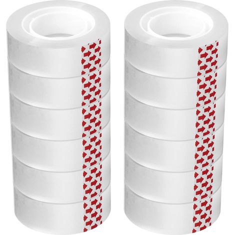 Ruban adhésif transparent, 16 rouleaux, 19 mm x 2544 mm (3/4 po x 1000 po), mandrin de 25,4 mm (1 po), recharges pour distributeur de ruban adhésif, conçu pour la maison, le bureau et l'école. (1/5)