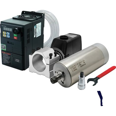 Motore mandrino CNC, potenza 1500W, velocità 24000 giri/min, compatibile con pinza ER11, diametro 80 mm, certificato CE. (1/5)