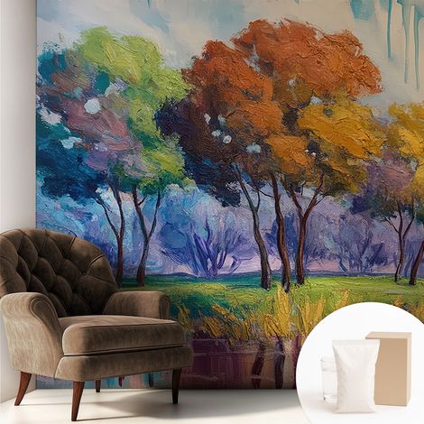 Carta Da Parati - Mural - Con Sala Da Pranzo - Camera Da Letto - Cameretta - Con Colla Gratuita Astrazione ad albero 250x250 cm (1/5)