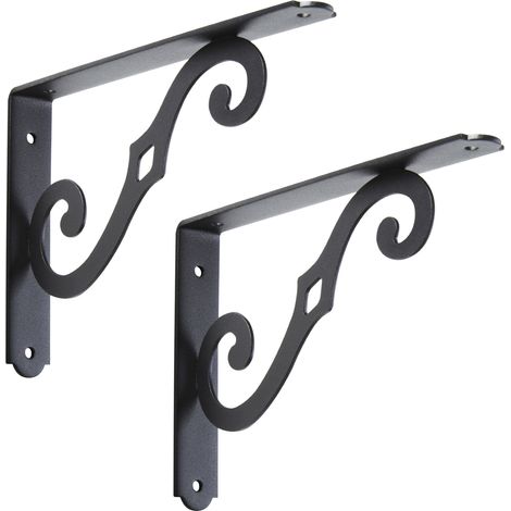 SOTECH Regalkonsole BLACKLINE II schwarz Tragkraft bis zu 30 kg / Paar 20 x 14 x 2,5 cm, 2 Stück (1/5)