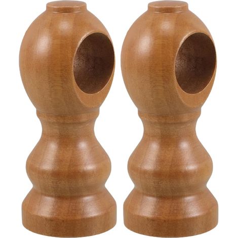 Support de Tringle à Rideaux en Bois Massif Fixation Murale Beige Lot de 2 Set de Supports Fermés 28 CM Compatible Stores Romains et Rideaux Épais pour Salon Chambre et Bureau (1/5)