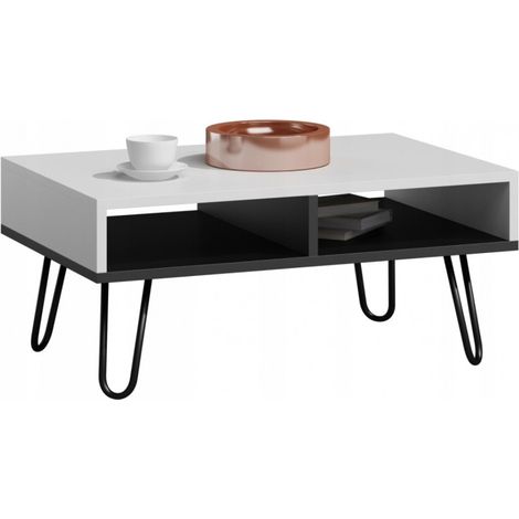LOFT Dora Couchtisch WEISS SCHWARZ für Wohnzimmer, Büro, LOFT MK (1/2)