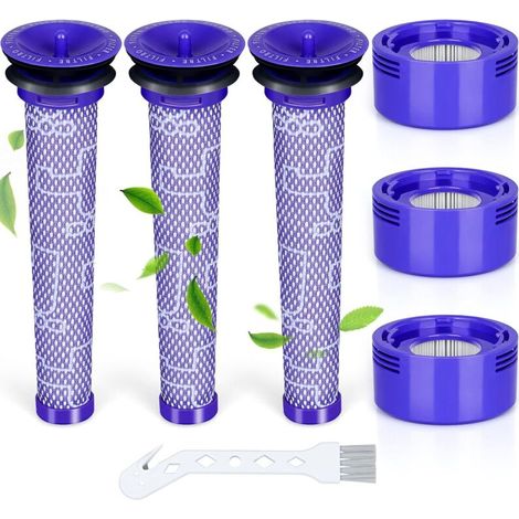 Filtro V7 V8 per Dyson, sostituisce filtri e prefiltri per aspirapolvere Dyson V8 V7 Animal Absolute Motorhead, 3 kit di filtri HEPA e 3 prefiltri di ricambio 965661-01 e 967478-01