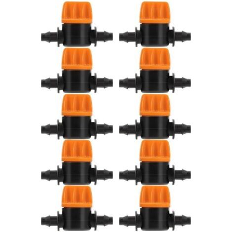 Pair 10 Pièces Vanne de Commutation D'irrigation 4/7 Connecteur de Tube D'irrigation Connecteurs de Tuyau Vanne Barbelée Convient pour Jardin Agricole