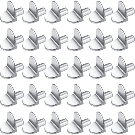 40 Pièces Chevilles de Support d'Étagère, 5 mm Taquet Étagère Support et 1 boîte de Rangement Transparent, pour Armoire de Cuisine L Forme Support, Meubles, Bibliothèques, Armoires (1/5)