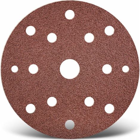Red Disques abrasifs auto-agrippants, 150 mm, 15 trous, p. Ponceuses excentriques, Corindon normal (Lot de 50) G80 (1/5)