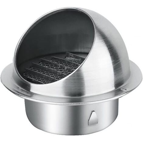 Grille aération VMC ronde en acier inoxydable 304 – Couvercle à rabat – 80 mm pour ventilation extérieure – Installation facile