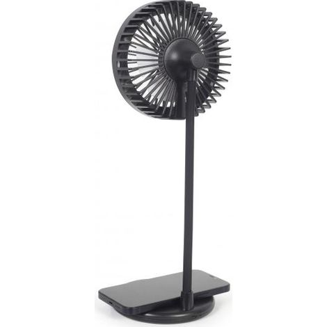 Gembird stolná LED lampa s 10W bezdrôtovou nabíjačkou a ventilátorom, 3v1, čierna (1/3)