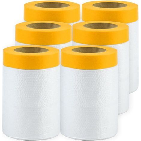 6 Rollen Abdeckband, Abdeckfolie, Klebeband, Schutzabdeckung für Malerarbeiten/Arbeiten/Möbel/Fußböden (55 cm x 16 m)