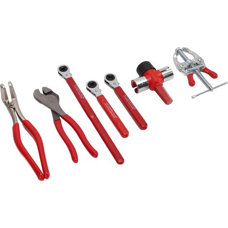 Kit d'outils de service batterie 7 pièces avec pince à bornes, clé, brosse et extracteur pour entretien automobile (1/5)