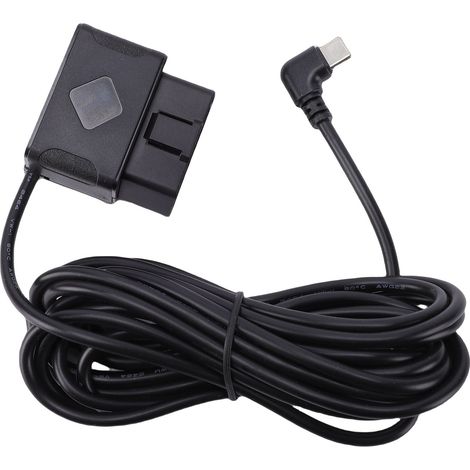 Kit de câblage pour caméra de tableau de bord Câble d'alimentation OBD 11,5 pieds avec adaptateur USB Type C Affichage numérique Protection basse tension Mode de stationnement 24h ACC pour GPS (1/5)