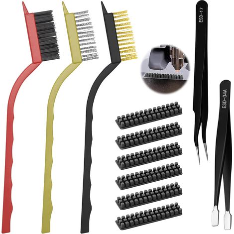 Kit d’accessoires imprimante 3D – 11 pièces avec 6 brosses silicone buse, 3 brosses cuivre et 2 pinces – Compatible Bambu Lab A1, outil de nettoyage nozzle pour résidus de filament (1/5)