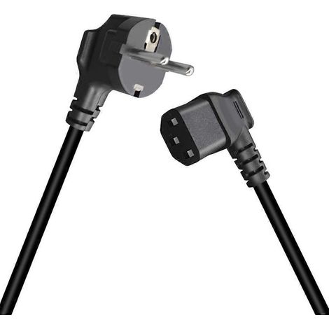 EU 4,8 mm Stecker auf C13 Buchse rechtwinkliger Stecker, PVC-Stromkabel 1 m
