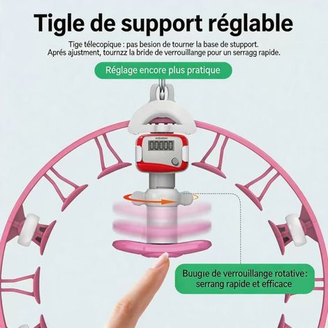 Cerceau de fitness — Cerceau d'exercice avec compteur Conception démontable Idéal pour les jeunes mamans, les employés de bureau et les étudiants