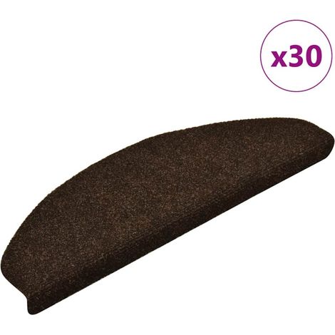 vidaXL Tappetini per scale autoadesivi 30 pz 65x21x4 cm marrone