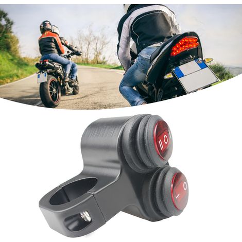 Interrupteur étanche moto 12V, bouton d'urgence clignotant avec voyant lumineux (1/5)
