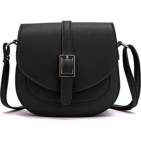 Sac à bandoulière en cuir PU imperméable pour femme (noir)