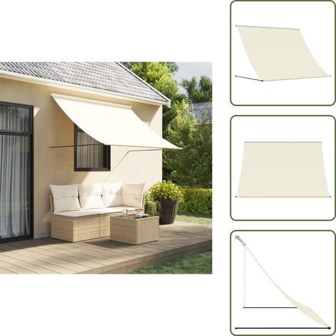 Tenda da esterno - vidaXL Tenda da Sole Retrattile Crema 200x150 cm in Tessuto e Acciaio - Tenda da balcone