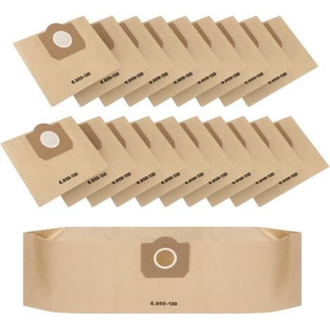 Lot de 20 Sacs Aspirateur Pour 6.959-130.0 WD3,Sac WD3,pour 6.959-130.0 WD3/WD3P/MV3/A2204/A2204/A2534/SE 4001/SE 4002,Sac à Poussière Réutilisable (1/5)
