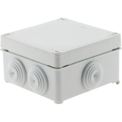 Boîte de dérivation étanche carrée 100x100x50mm – Indice de protection IP55 – Fermeture à visser – Pour environnements humides (1/5)