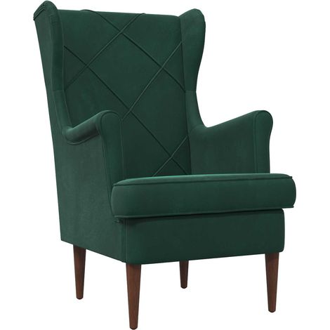 vidaXL Poltrona Verde Scuro Velluto