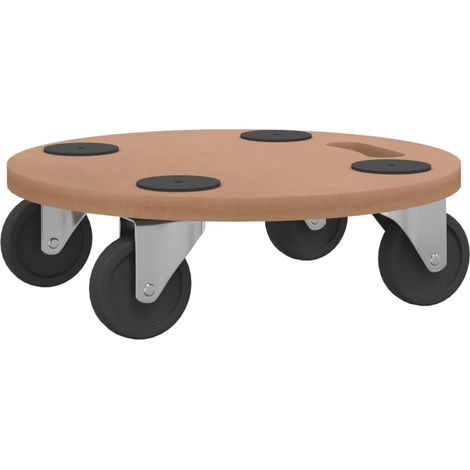 Dolly Trolleys 6 pcs Round Engineered Wood vidaXL