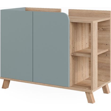 Vicco – Meuble sous vasque simple 80x65cm – 2 portes – Panneau de particules mélaminé – Rangement optimisé sous lavabo