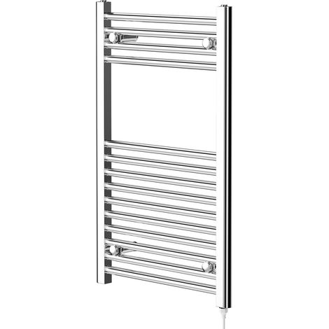 Pizarro Chrome 800mm x 500mm Straight Electric Heated Towel Rail (1/5)