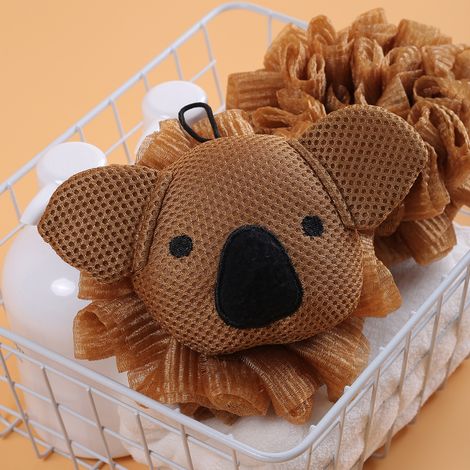Éponge de bain exfoliante pour enfants avec un joli motif animalier, gommage corporel, boule de douche pour bébés, tout-petits et enfants, éponge de bain exfoliante douce, pouf en luffa au design colo (1/5)