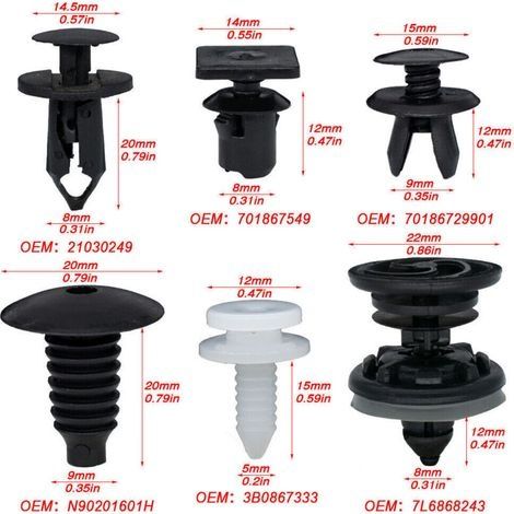 Clips fixation 120X pour VW Transporter T4 T6 T5, goupille support garniture intérieure (1/4)