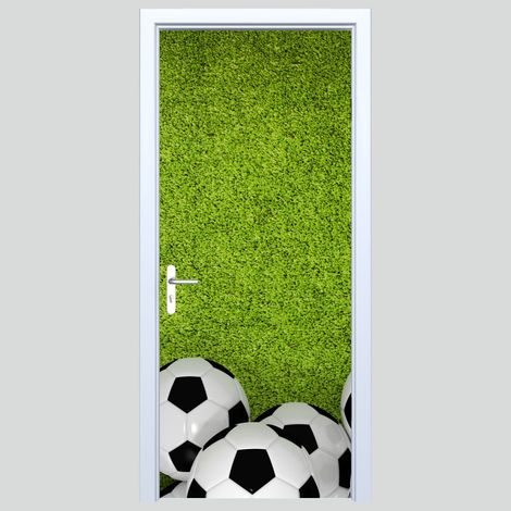 Adhesivo de tela para puerta con diseño de césped artificial para fútbol 444PD
