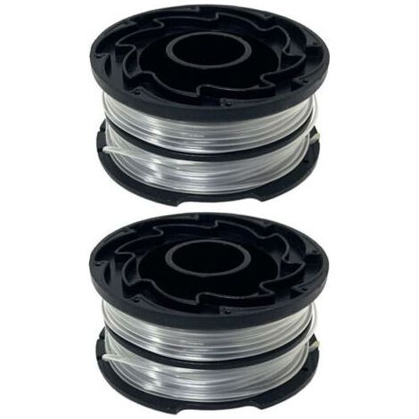 Set aus zwei Doppelfaden-Ersatzspulen, DF-065 und DF-065-BKP 90517175, kompatibel mit Black and Decker GH710 GH700 GH750 Rasentrimmern. (1/4)