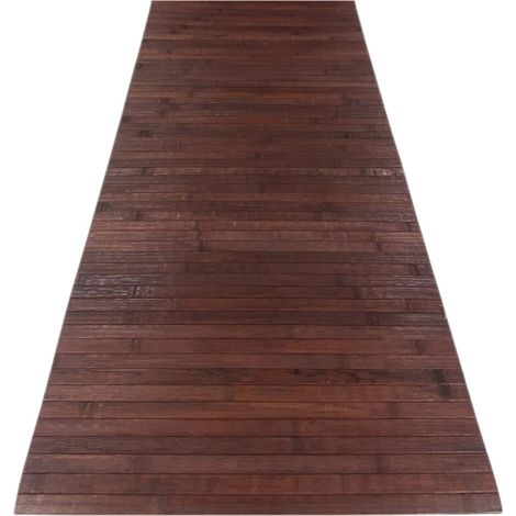 TAPIS DE CUISINE EN BOIS BAMBOU BOISÉ UNI MARRON Cm. 50x75 (1/5)