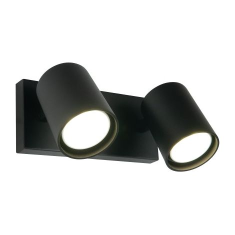 Applique murale moderne noire 2 spots GU10 Maxlight