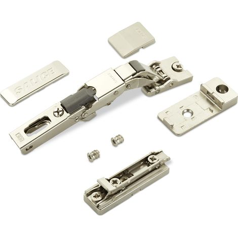 2 x Salice Universalscharnier für dünne Türen ab 8 mm Stärke 110° inkl. Linear-Montageplatte Höhe 3 mm mit Euroschrauben, Exzenterverstellung, Möbelscharnier mit 3-D Einstellung (1/5)