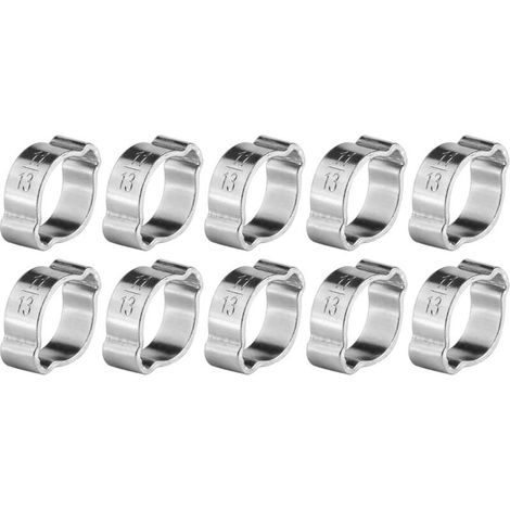 10 abrazaderas de manguera ajustables de acero inoxidable (11-13 mm) (1/5)