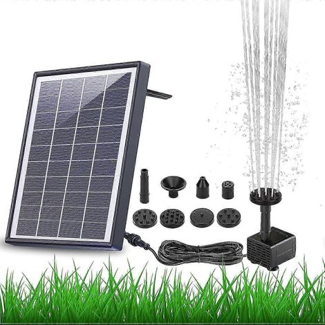 Pompe solaire AISITIN 6,5 W pour fontaine – Batterie intégrée de 1 500 mAh, pompe à eau flottante avec 6 buses pour bain d'oiseaux, bassin et jardin. (1/5)
