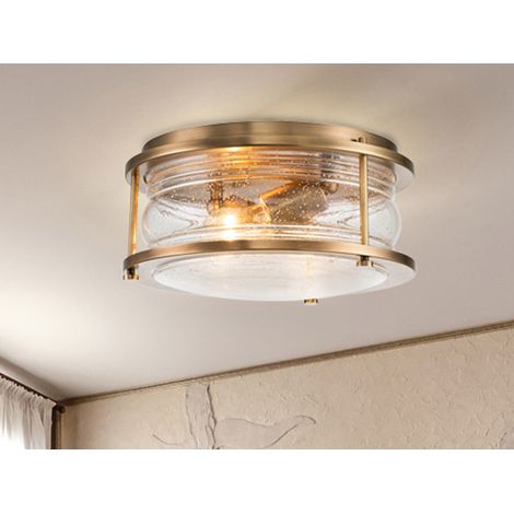 LED Deckenleuchte in Messing für Badezimmer & Wohnraum, Ø30,5cm (1/5)