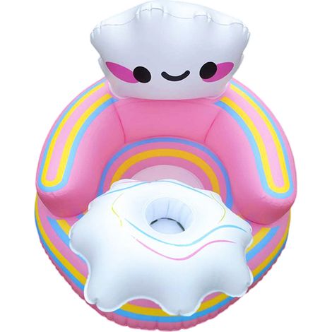 1 siège gonflable pour bébé, polyvalent repas et bain, pliable, confortable, adapté aux nourrissons (1/5)