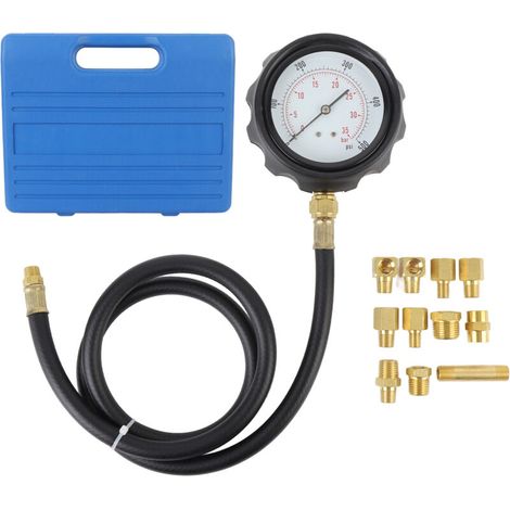 Engine oil pressure gauge 0 to 500psi, Transmission fluid testing tool kit, automatic transmission gauge with hose and 12-piece adapters (1/5)