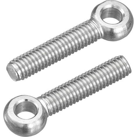 Quatre boulons à œil, en acier inoxydable 304, adaptés aux machines en acier inoxydable 304, aux boulons à œil de vannes à guillotine et aux fixations de tuyaux en acier (M6 x 30 mm). (1/5)
