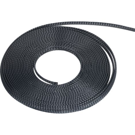 Funda trenzada expandible de 6 mm (21 pies) y 6,35 mm (1/4 de pulgada) para cables de automóviles, televisores, computadoras y otros electrodomésticos.