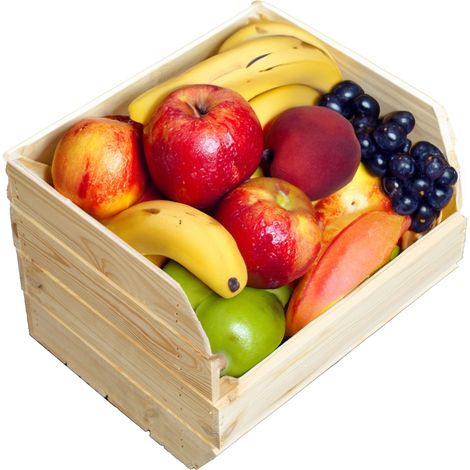Küchenregal Olaf 40x33x30 cm in natur Gemüsekiste Obsthorde Gemüsekorb Obstschale Holzkiste Obstkiste (1/5)