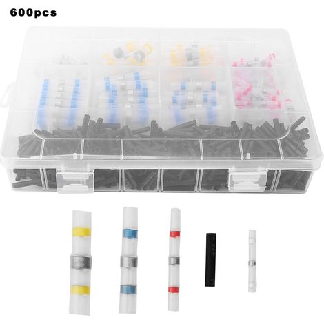Kit de 600 manchons de soudure étanches pour connecteurs électriques, gaine thermorétractable, isolation, étanche (1/5)