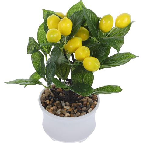 Citronnier Artificiel en Pot Bonsaï Décoratif Compact Plante Artificielle Réaliste pour Décoration Intérieure Ornement de Bureau et Maison Plante en Pot Décorative (1/5)